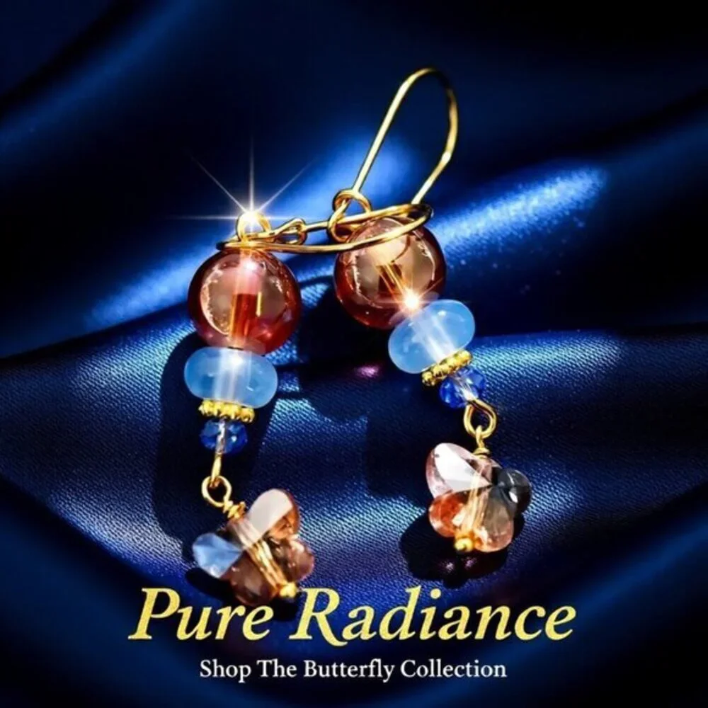 Gypsy Spring Magic Butterfly Earrings • Sparkling Shimmer • Soft Feminine Glow